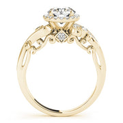 18K Yellow Gold 1 1/3 ct tw Halo Diamond Engagement Ring