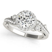 Round Diamond Halo Engagement Ring