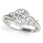 Platinum 1 1/3 ct tw Halo Diamond Engagement Ring