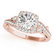 14K Rose Gold 1.33ctw Diamond Halo Engagement Ring