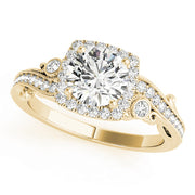14K Yellow Gold Diamond Halo Engagement Ring 1.33ctw