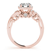 14K Rose Gold 1 1/3 ct tw Halo Diamond Engagement Ring