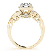 18K Yellow Gold 1 1/3 ct tw Halo Diamond Engagement Ring