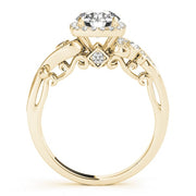 18K Yellow Gold 1 1/3 ct tw Halo Diamond Engagement Ring