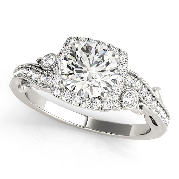 Round Diamond Halo Engagement Ring