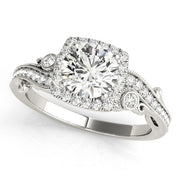 18K White Gold 1 1/3 ct tw Halo Diamond Engagement Ring