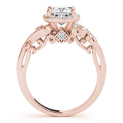 18K Rose Gold 1 1/4 ct tw Halo Diamond Engagement Ring