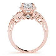 14K Rose Gold 1 1/4 ct tw Halo Diamond Engagement Ring