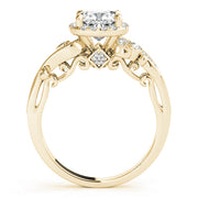 14K Yellow Gold 1 1/4 ct tw Halo Diamond Engagement Ring