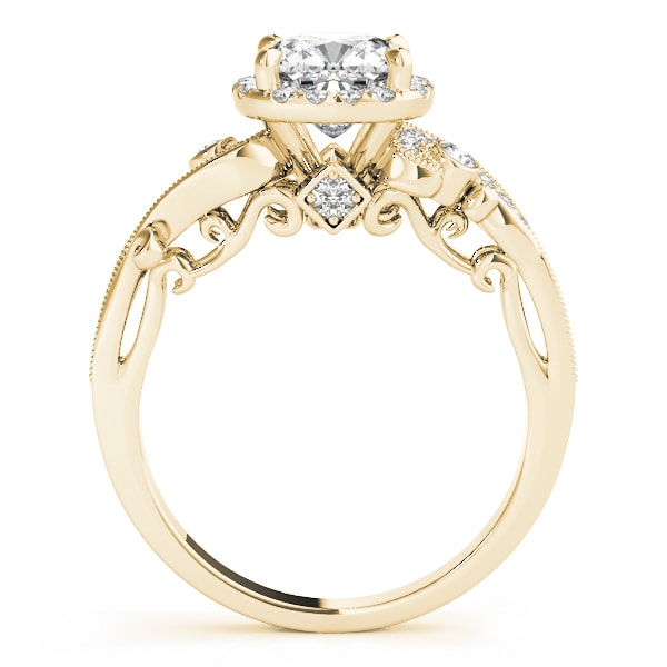 14K Yellow Gold 1 1/4 ct tw Halo Diamond Engagement Ring