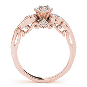 14K Rose Gold 1 1/3 ct tw Halo Diamond Engagement Ring