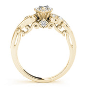 14K Yellow Gold 1 1/3 ct tw Halo Diamond Engagement Ring