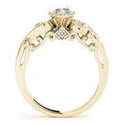 14K Yellow Gold 1 1/3 ct tw Halo Diamond Engagement Ring