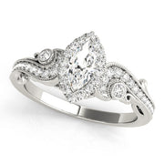 18K White Gold 1 1/3 ct tw Halo Diamond Engagement Ring
