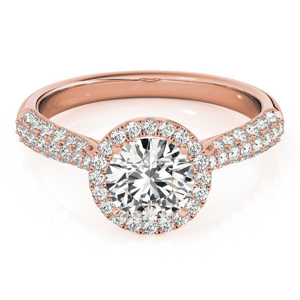14K Rose Gold 1 1/3 ct tw Halo Diamond Engagement Ring