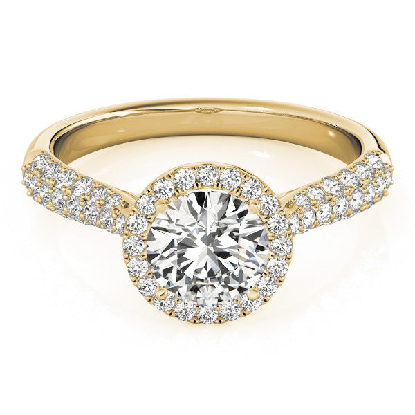 14K Yellow Gold 1 1/3 ct tw Halo Diamond Engagement Ring