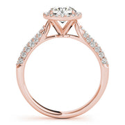 14K Rose Gold 1 1/3 ct tw Halo Diamond Engagement Ring
