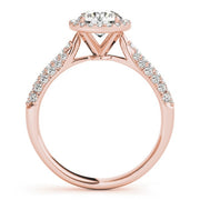 18K Rose Gold 1 1/3 ct tw Halo Diamond Engagement Ring