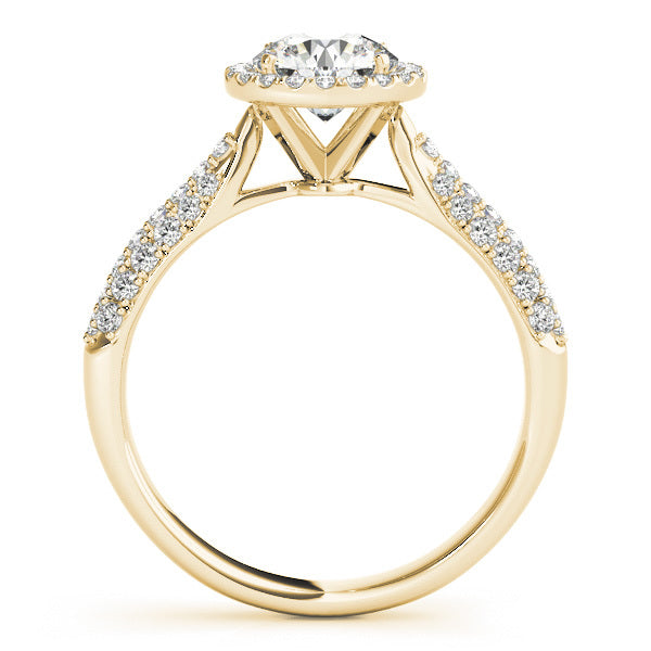 14K Yellow Gold 1 1/3 ct tw Halo Diamond Engagement Ring