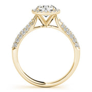 14K Yellow Gold 1 1/3 ct tw Halo Diamond Engagement Ring