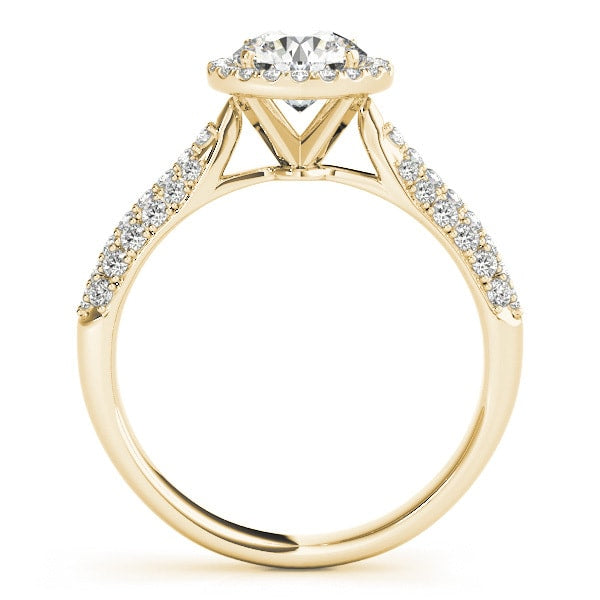 14K Yellow Gold 1 1/3 ct tw Halo Diamond Engagement Ring