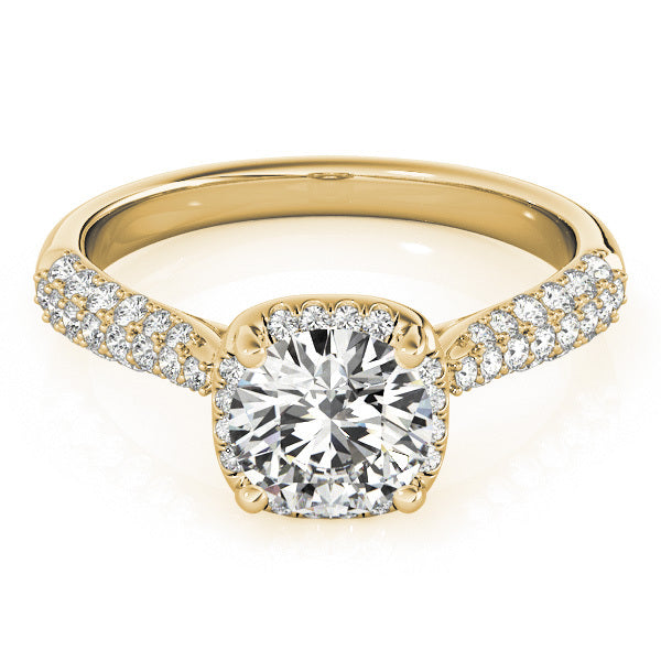 14K Yellow Gold 1 1/3 ct tw Halo Diamond Engagement Ring