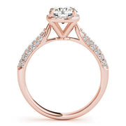 18K Rose Gold 1 1/3 ct tw Halo Diamond Engagement Ring