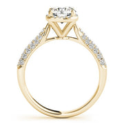 18K Yellow Gold 1 1/3 ct tw Halo Diamond Engagement Ring