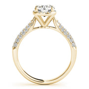14K Yellow Gold 1 1/3 ct tw Halo Diamond Engagement Ring