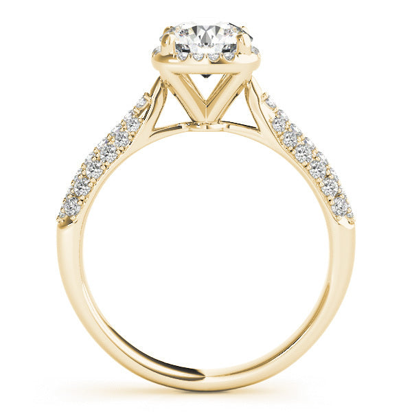 14K Yellow Gold 1 1/3 ct tw Halo Diamond Engagement Ring