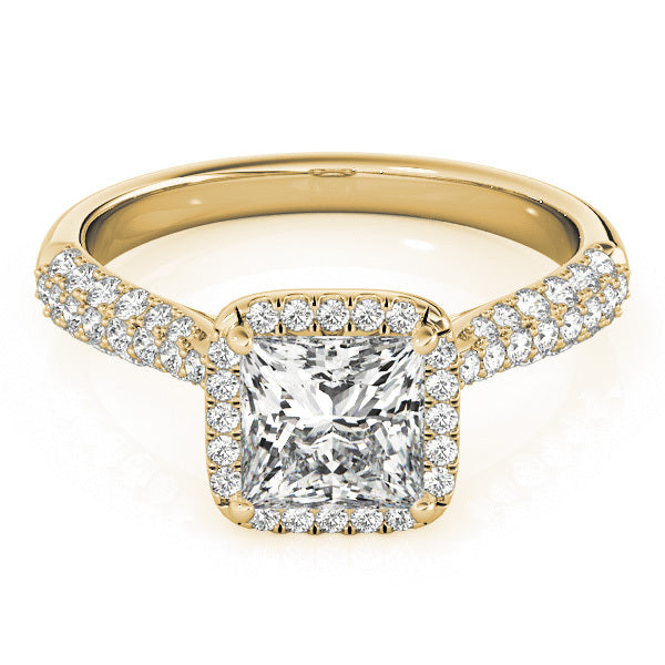 18K Yellow Gold 5/8 ct tw Halo Diamond Engagement Ring