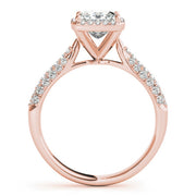 14K Rose Gold 5/8 ct tw Halo Diamond Engagement Ring