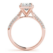14K Rose Gold 5/8 ct tw Halo Diamond Engagement Ring