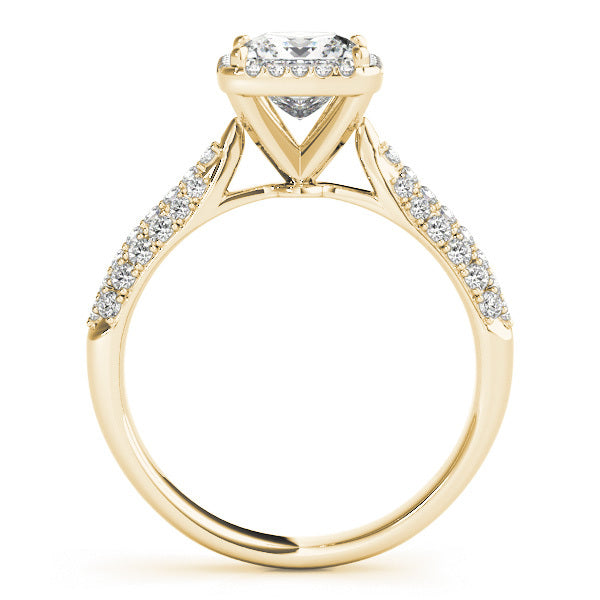 14K Yellow Gold 5/8 ct tw Halo Diamond Engagement Ring
