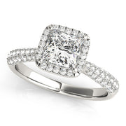 Diamond Halo Square Center Engagement Ring