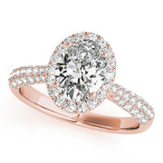 18K Rose Gold 1/2 ct tw Halo Diamond Engagement Ring