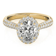 18K Yellow Gold 1/2 ct tw Halo Diamond Engagement Ring