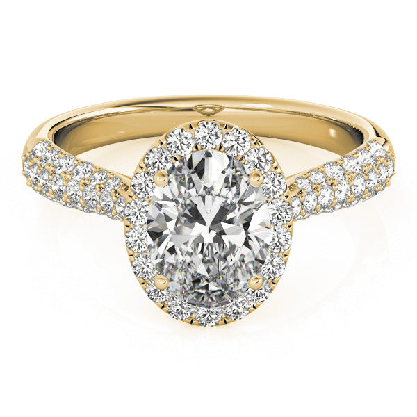 18K Yellow Gold 1/2 ct tw Halo Diamond Engagement Ring
