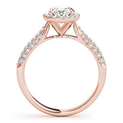 18K Rose Gold 1/2 ct tw Halo Diamond Engagement Ring