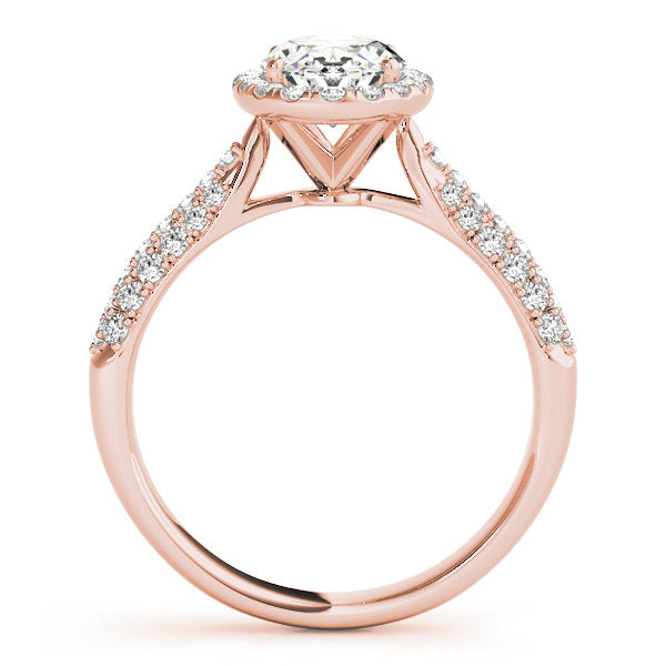 18K Rose Gold 1/2 ct tw Halo Diamond Engagement Ring