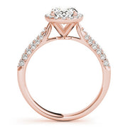 18K Rose Gold 1/2 ct tw Halo Diamond Engagement Ring