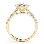14K Yellow Gold 1/2 ct tw Halo Diamond Engagement Ring