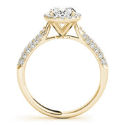 18K Yellow Gold 1/2 ct tw Halo Diamond Engagement Ring