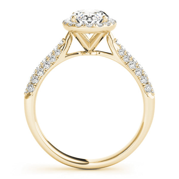 14K Yellow Gold 1/2 ct tw Halo Diamond Engagement Ring