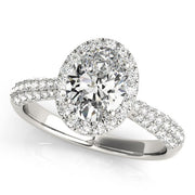 14K White Gold 1/2 ct tw Halo Diamond Engagement Ring