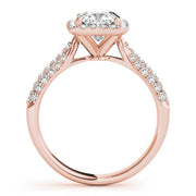 14K Rose Gold 1 1/3 ct tw Halo Diamond Engagement Ring