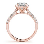 18K Rose Gold 1 1/3 ct tw Halo Diamond Engagement Ring