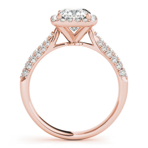 14K Rose Gold 1 1/3 ct tw Halo Diamond Engagement Ring