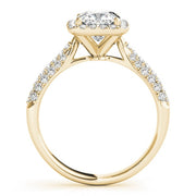 18K Yellow Gold 1 1/3 ct tw Halo Diamond Engagement Ring