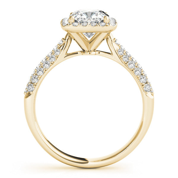 14K Yellow Gold 1 1/3 ct tw Halo Diamond Engagement Ring